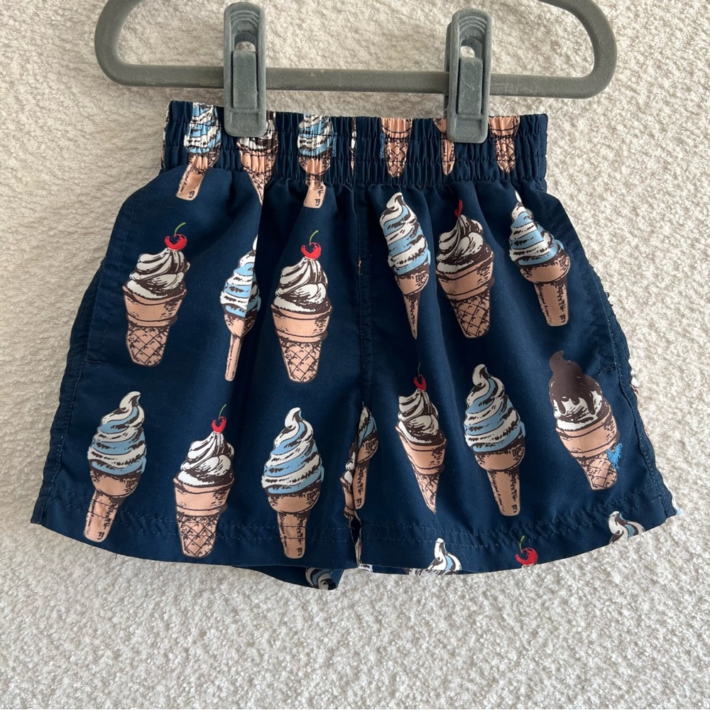 Blue Rooster‎ New York Toddler Navy Blue Ice Cream Cones Swim Trunks Size 2T